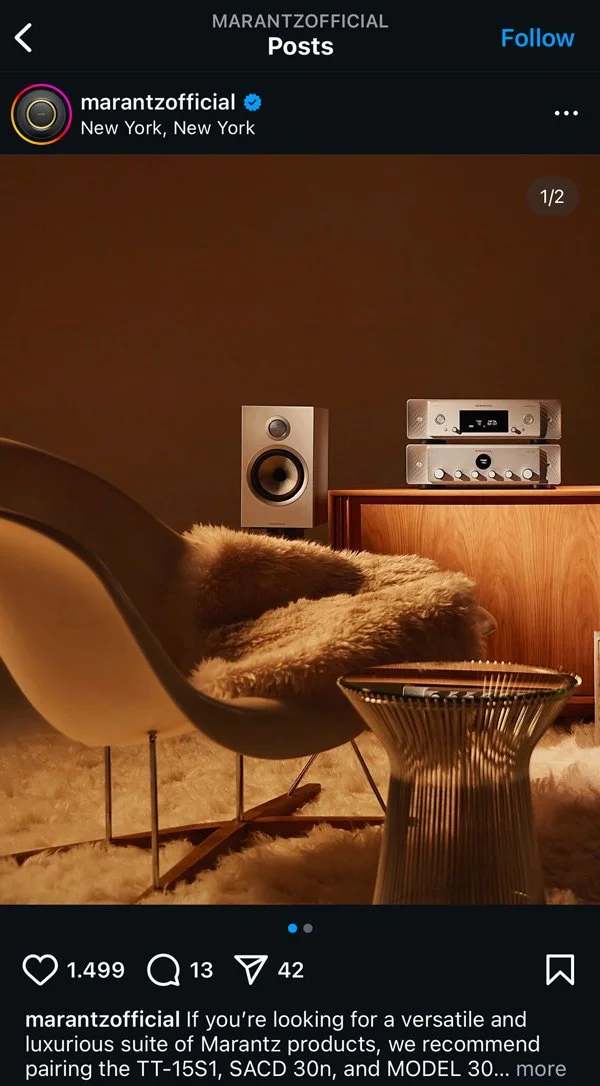 Marantz’ account on Instagram, after my tenure there, so not taking the credits for this. 